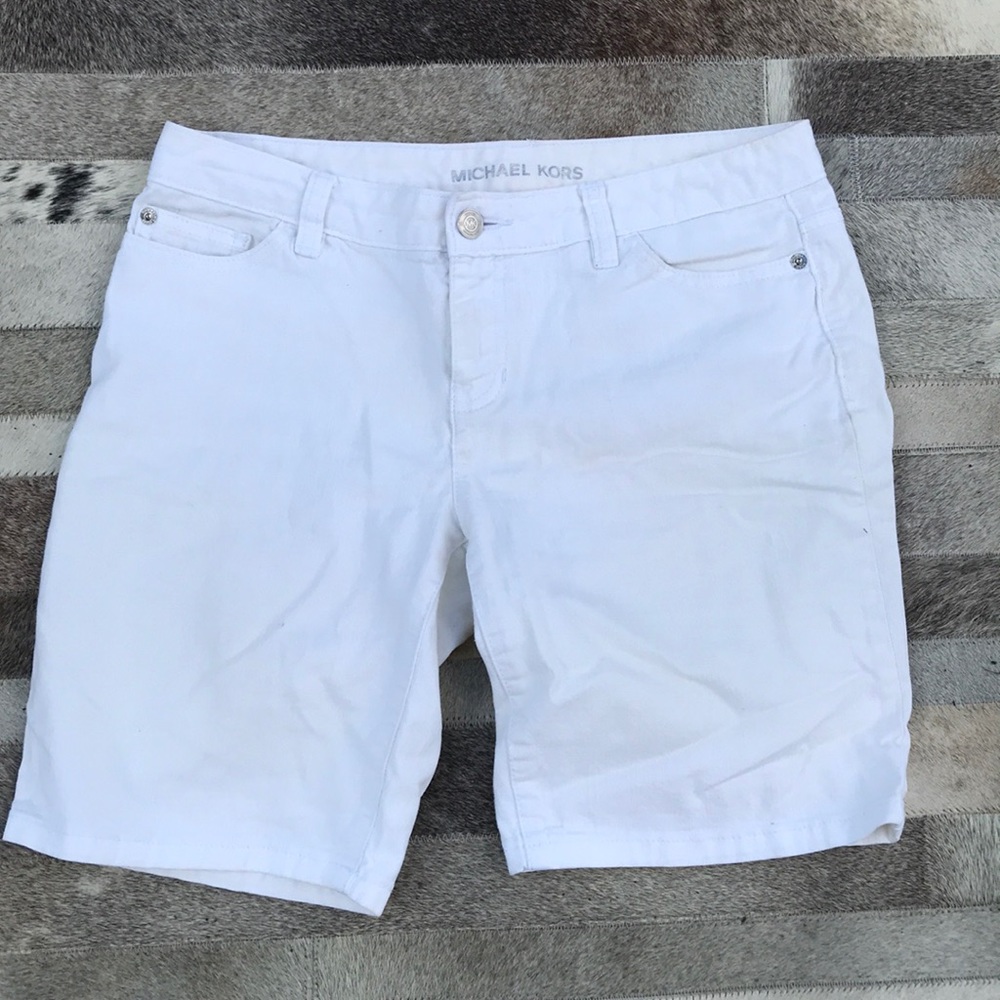 Michael Kors white jean Bermuda shorts Sz 4